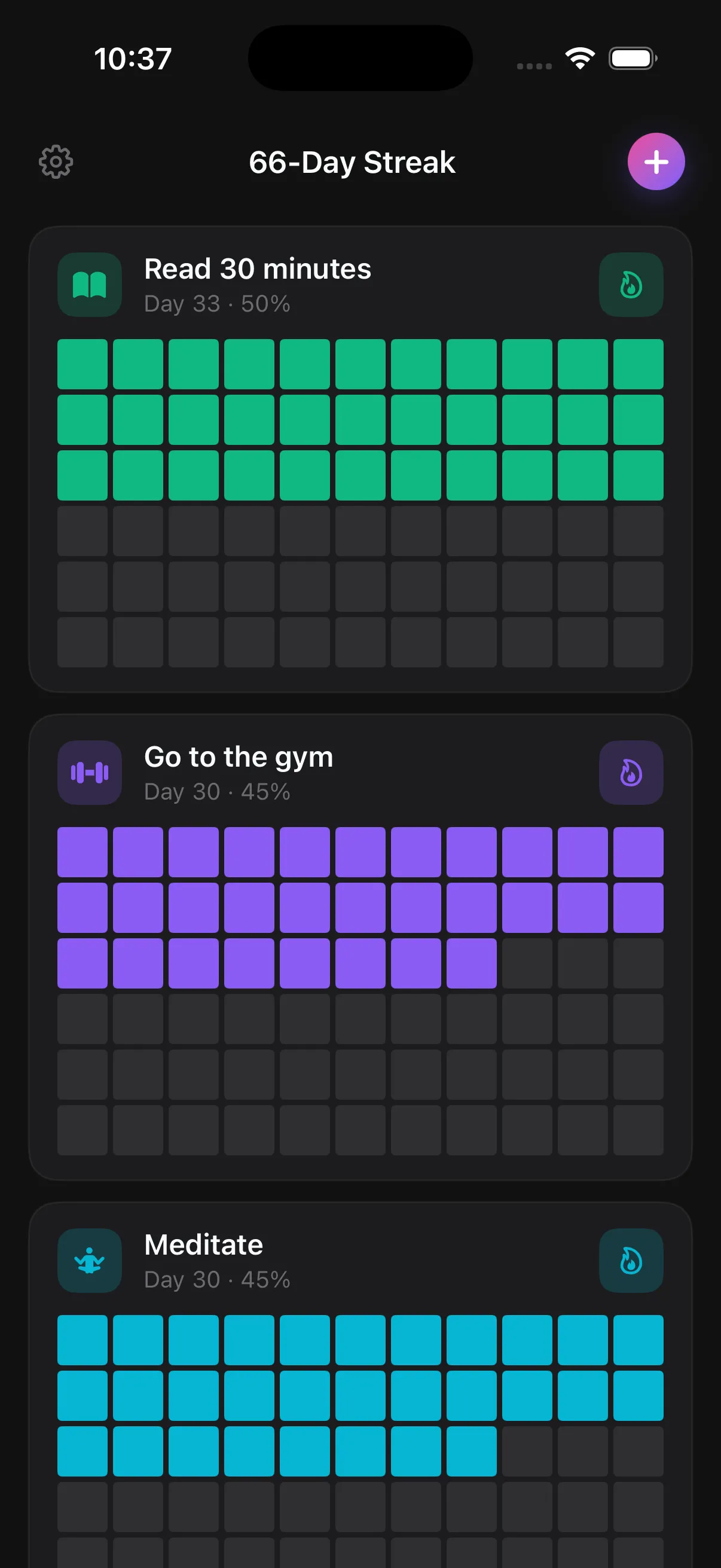 66 Streaks — Grid View